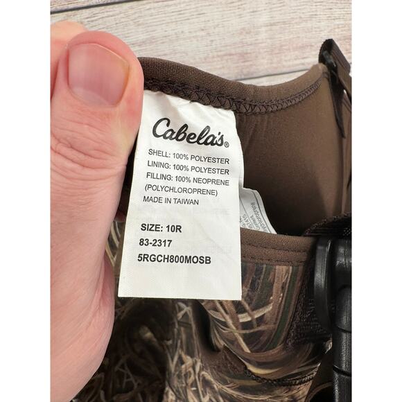 Cabela's Neoprene Boot-Foot Chest Waders Mens 10R Mossy Oak Blades Camouflage - Picture 7 of 12